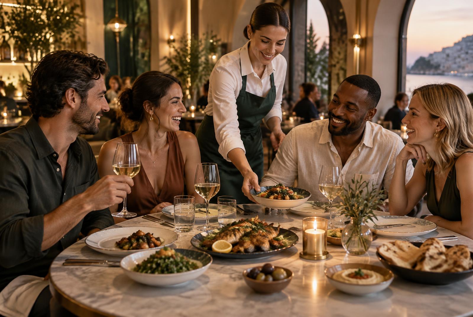 Guests sharing dinner at Nomaire